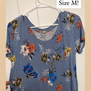 Pretty blue w/ floral design!